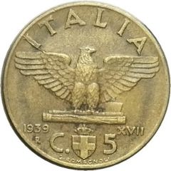 5 cent 1939 2 tipo