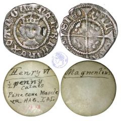 Enrico VI (1422-1461), mezzo penny, zecca di Calais