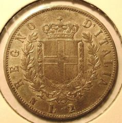 2 Lire 1862  Napoli  Stemma  - Reverse