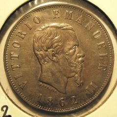 2 Lire 1862  Napoli  Stemma - Obverse