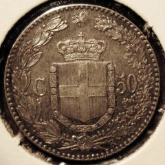 50 Centesimi 1889   Reverse