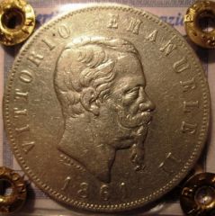 5 Lire 1861 T   Obverse