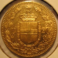 20 Lire 1879 R  Umberto I   Reverse