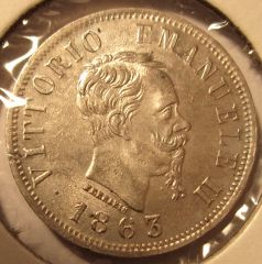 50Centesimi 1863N   Obverse