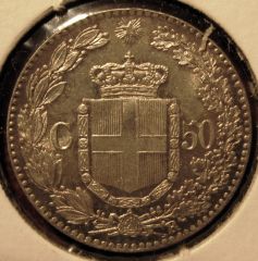 50 Centesimi 1892   Reverse