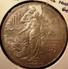 5 Lire 1911 50 Unita' D'Italia