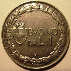 1 Lira 1928 R  Nichelio   Patinato Scuro  Reverse