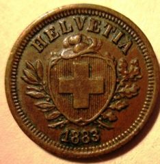 1 Rappen 1883 B  Obverse