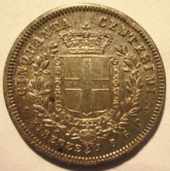 50 Centesimi 1860 F VEII Re Eletto   Reverse