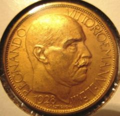 2 Lire 1928 Esposizione Milano  Obverse