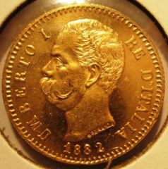 20 Lire 1882 R  Umberto I   Obverse