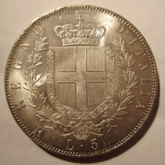 5 Lire 1878 R   Reverse