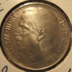 50 Centesimi 1925 Leoni Bordo  Rigato  Obverse