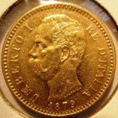 20 Lire 1879 R  Umberto I   Obverse