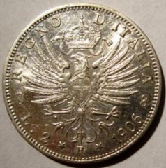 2 Lire 1906 Aquila Sabauda      Reverse