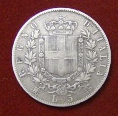 5 Lire 1873 Milano