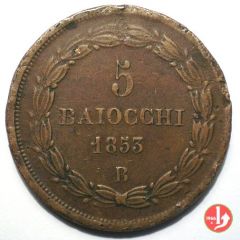 V: 5 BAIOCCHI 1853 ANN.VII B  PIO IX ( 1846 - 1878 )