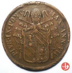 D: 5 BAIOCCHI 1853 ANN.VII B  PIO IX ( 1846 - 1878 )