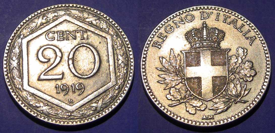 20 Centesimi Esagono 1919 SPL