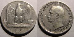 5 Lire aquila 1929 Una stella