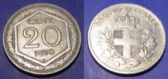 20 Centesimi Esagono 1920 QBB