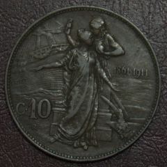 10 cent Cinquantenario - 1911 - Rovescio