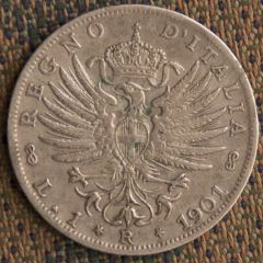 1 Lira 1901 - Rovescio