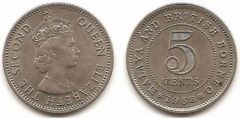 Malaya and British Borneo b km1 5 Cents