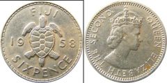 FIJI b 6 PENCE