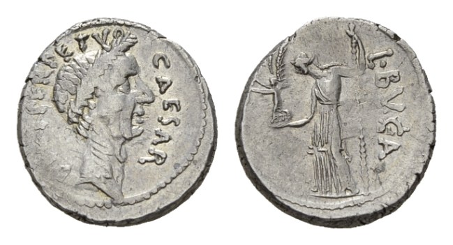 NN 2 Lot 109 - Julius Caesar and L. Aemilius Buca. Denarius 44.