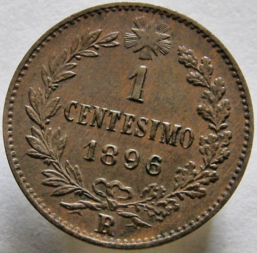 1 cent. 1896 R. V.