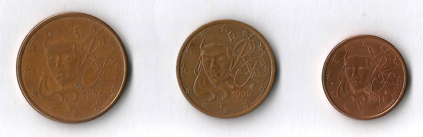 francia 5,2,1 cent