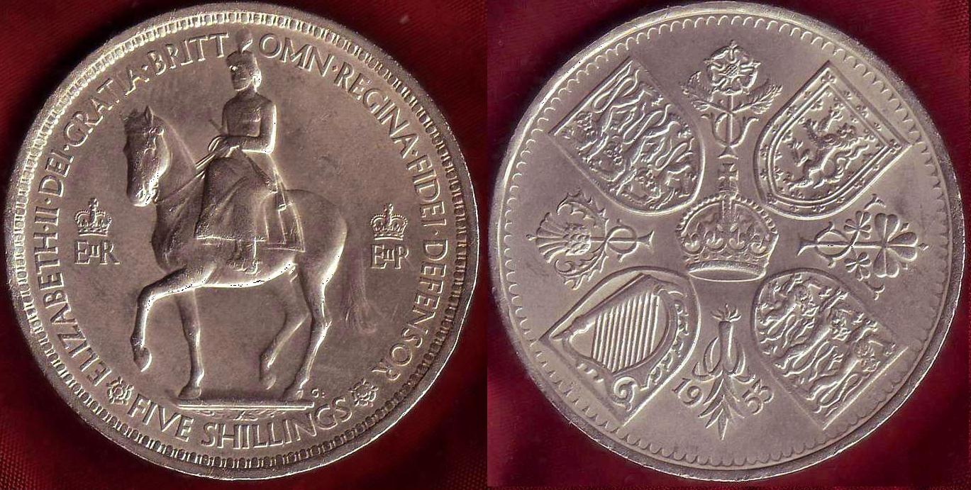 Corona dell'incoronazione di Elisabetta II - cupronichel 1953
