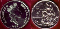 New Zealand 50 cents 1993