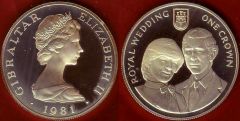 Gibraltar 1 crown 1981