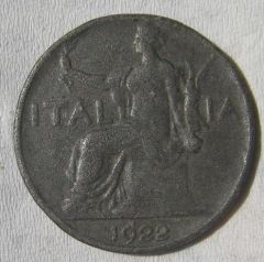 Buona 1 lira 1922 Dritto