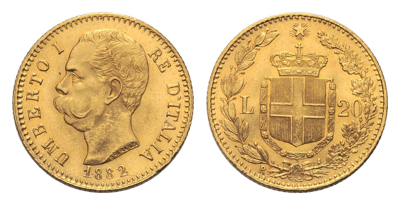 Risultati immagini per 20 lire 1882