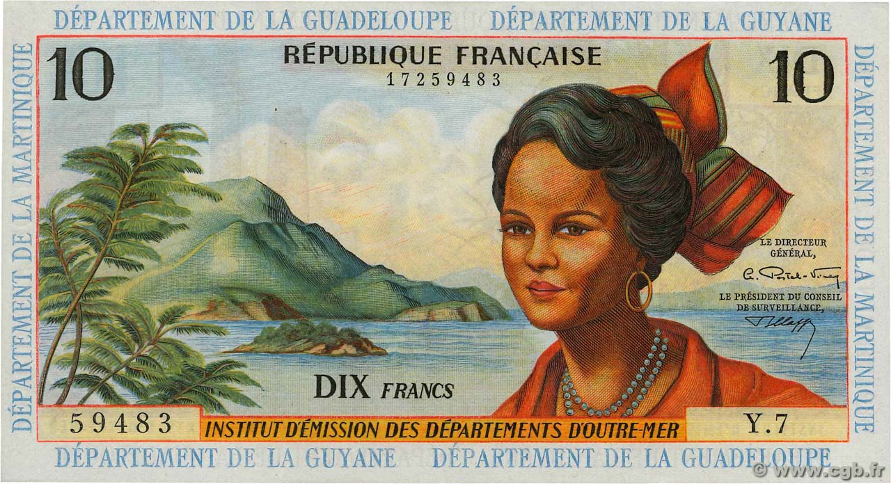 10 Francs ANTILLES FRANÇAISES  1964 P.08b pr.NEUF