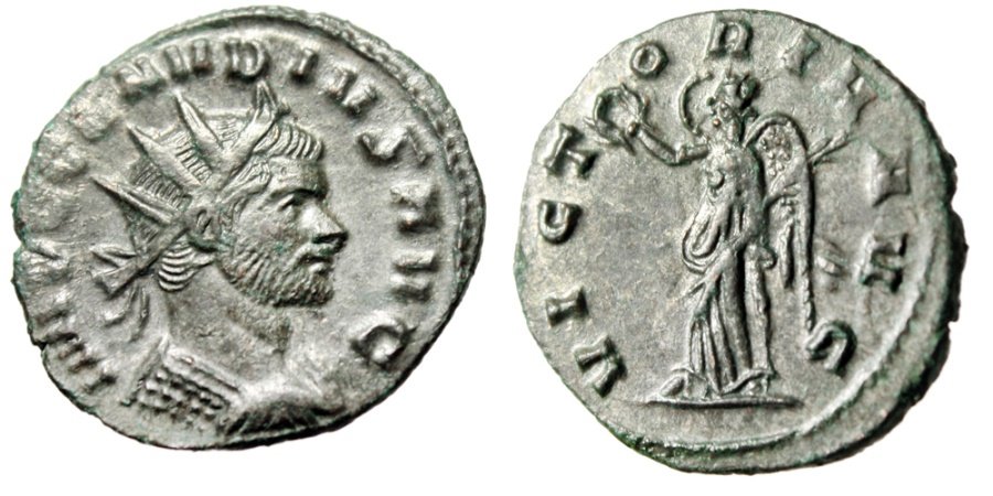 Claudius II Gothicus Antoninianus VICTORIA AVG Victory RIC 104 ...