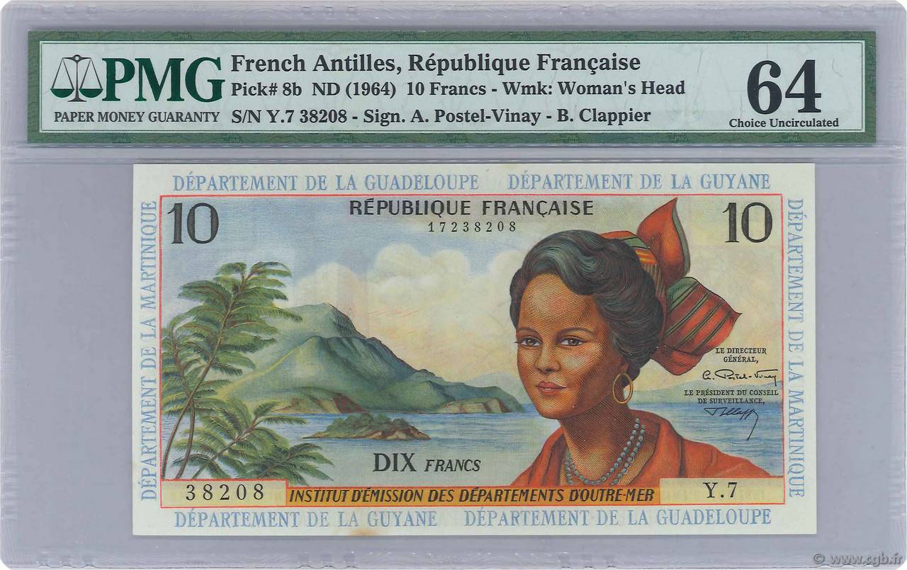 10 Francs ANTILLES FRANÇAISES  1966 P.08b pr.NEUF