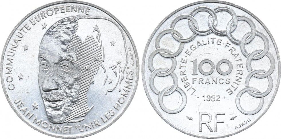 france-100-francs-jean-monnet---1992-p-i