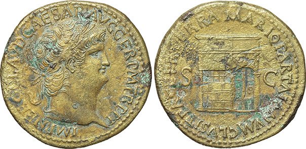 NumisBids: Artemide Aste s.r.l. Auction XXXIX, Lot 196 : Nerone (54-68).  Sesterzio, Roma. D/ IMP NERO CLAVD CAESAR AVG GER PM...