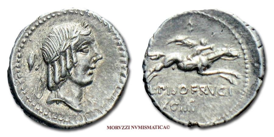 Ancient Coins - GENS CALPURNIA L. Calpurnius Piso Frugi SILVER DENARIUS 90 BC Roman coin for sale