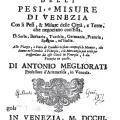 Maggiori informazioni su "Novissima corrispondenza delli pesi, e misure di Venezia"	