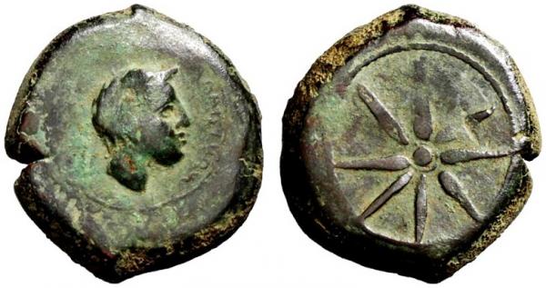 Alaisa archonidea Sicilia 95BC rara moneda R2 Auténtico Antiguo Griego Apolo i58775 