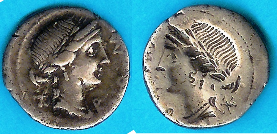 Denario di Manlius Aemilius Lepidus Incuso 495 Tkalec Shop.jpg