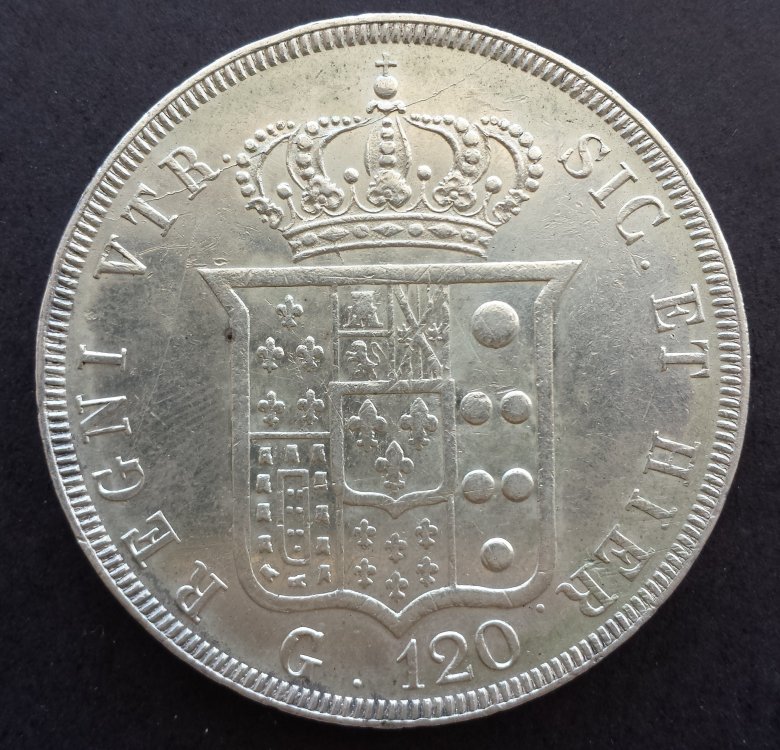Piastra 120 Grana 1839 2° Tipo Regno Delle Due Sicilie Ferdinando II di Borbone 1830-1859 (1).jpg