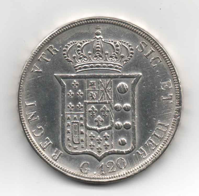 Piastra 120 Grana 1853 6° Tipo Regno Delle Due Sicilie Ferdinando II di Borbone 1830-1859 (2).png