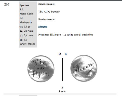 Gettone tiro ai piccioni Monaco sportivo.JPG