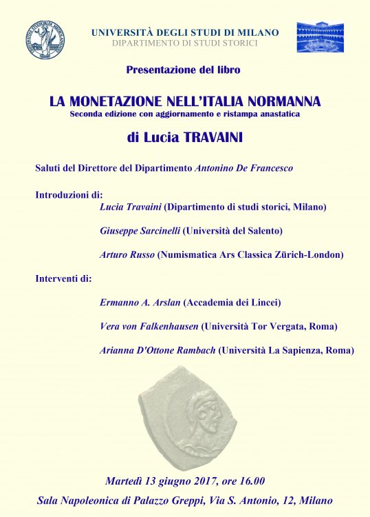 Locandina Milano 13 giugno-La monetazione nell'Italia normanna, seconda edizione.jpg